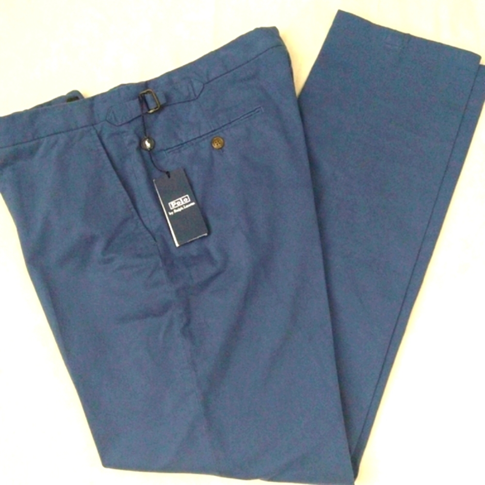 Polo by Ralph Lauren men's classic flat front blue chino pants size 36/33